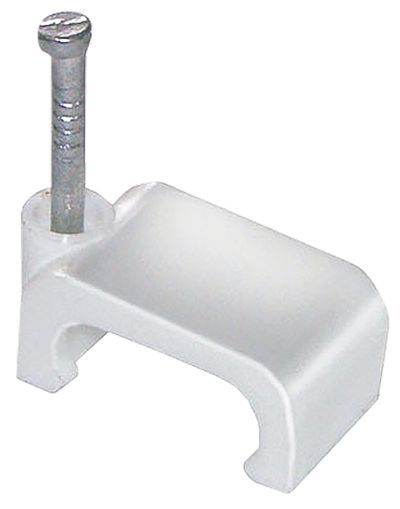 Скоба крепежная  d4 (100шт в уп-ке) плоская пластиковая ИЭК
