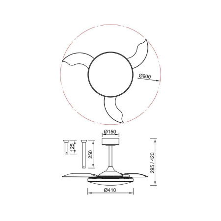 Люстра-вентилятор Mantra SLIM FAN mini 9008