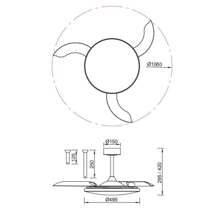 Люстра-вентилятор Mantra SLIM FAN 9006