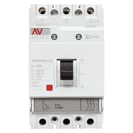 Выключатель автоматический в литом корпусе AV-POWER-1/3 40А 35кА TR EKF